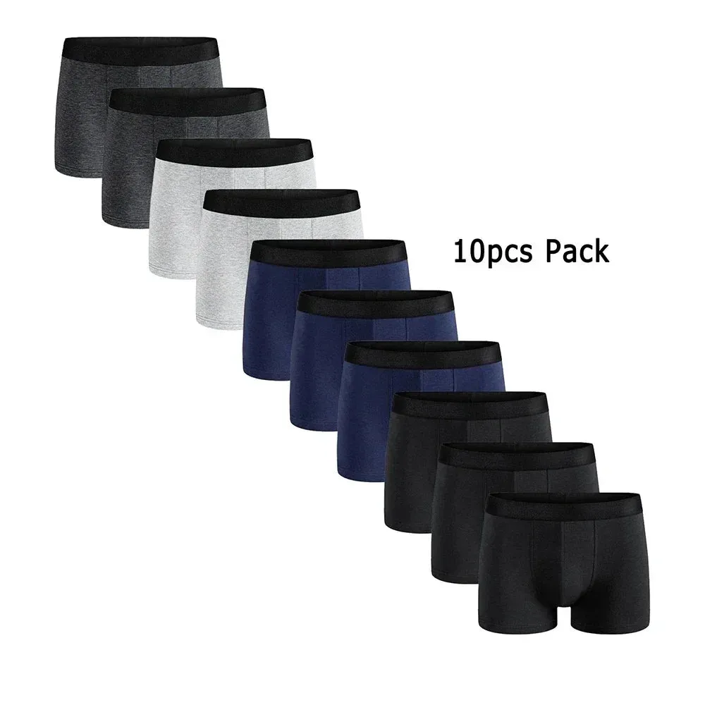 10Pcs/Men's Underwear Fashion Underwear High Stretch Boxer Shorts