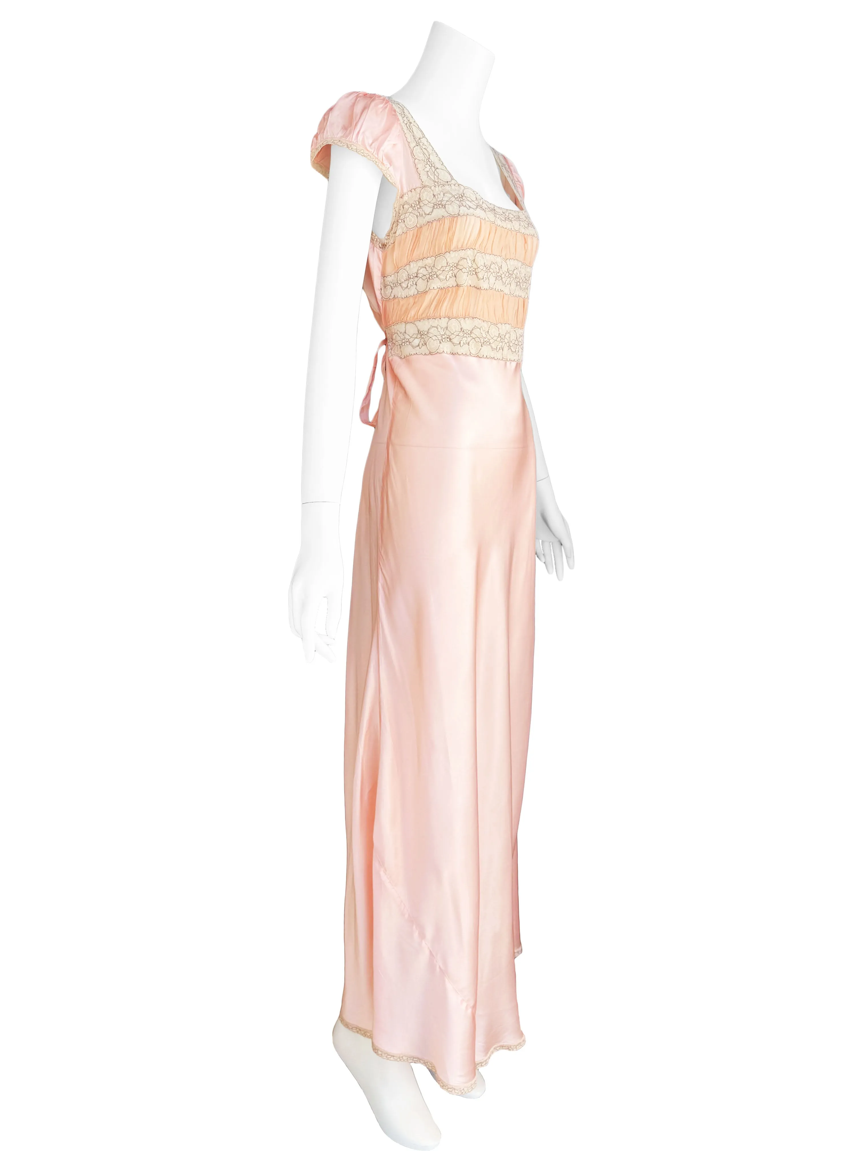 1930s Lace & Chiffon Slip Dress