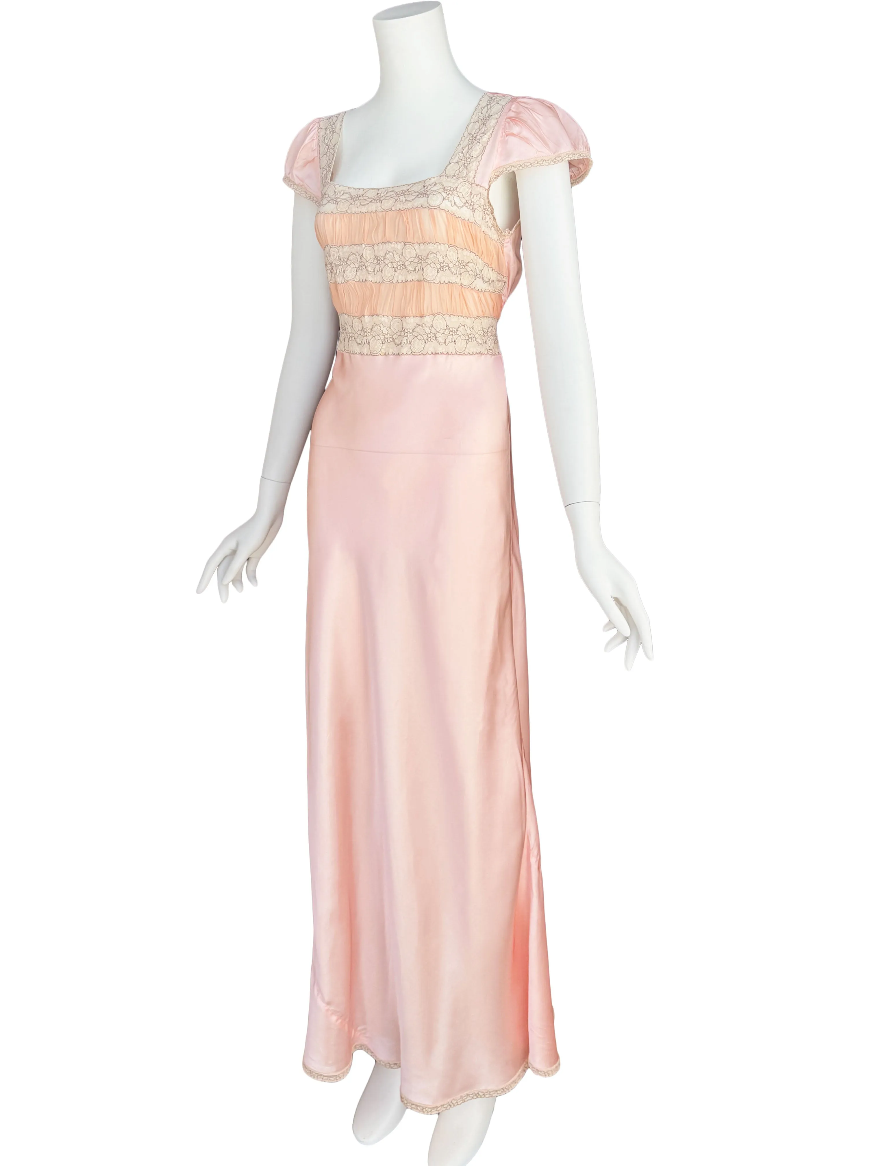 1930s Lace & Chiffon Slip Dress