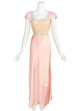 1930s Lace & Chiffon Slip Dress