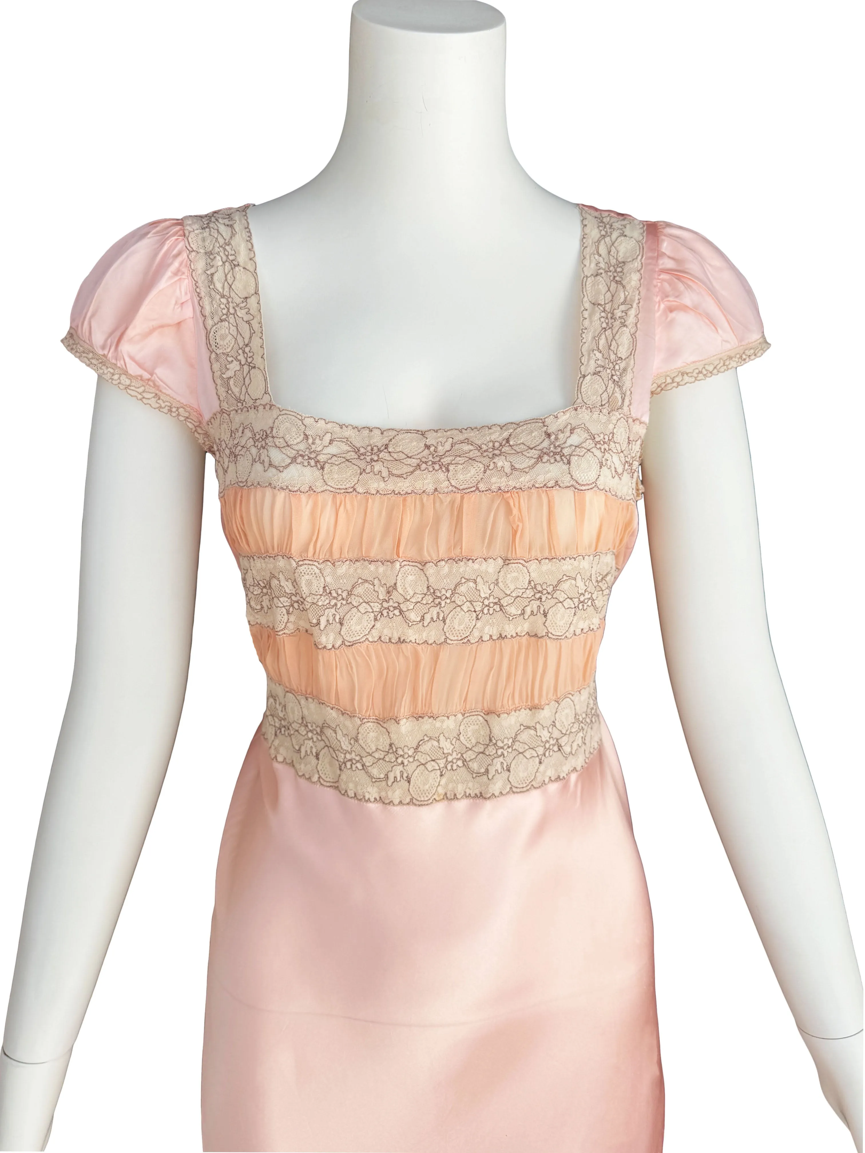 1930s Lace & Chiffon Slip Dress
