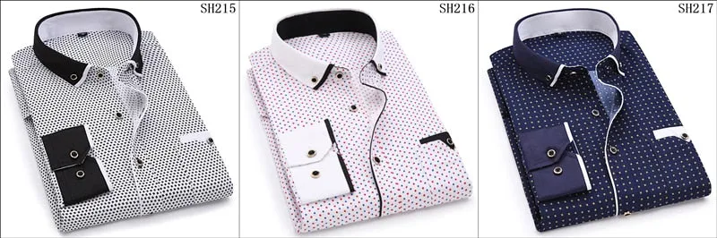 2019 Men Fashion Casual Long Sleeved Printed shirt Slim Fit