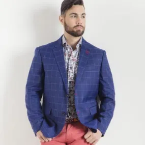 7 Downie Street Pisa Men's Blazer in Navy Windowpane