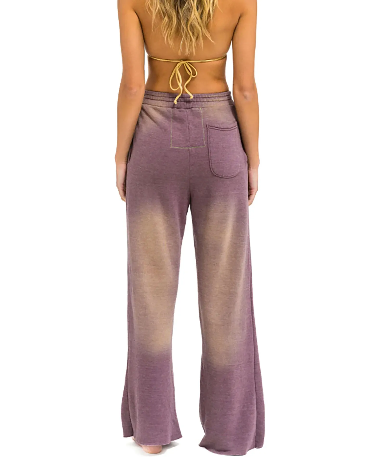 Aviator Nation Women Essential Wide Leg Pocket Sweatpants Faded Mocha
