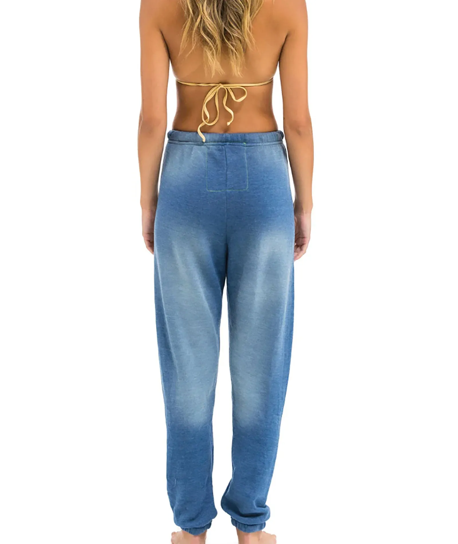 Aviator Nation Women Vintage Logo Sweatpants Faded Water