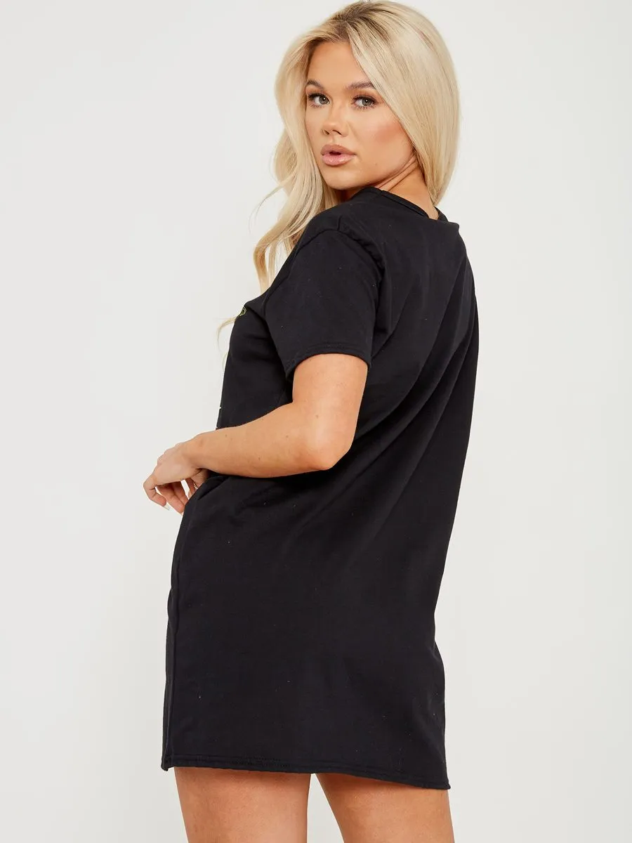 Bekka Beverly Hills Butterfly Graphic Print T-shirt Dress In Black
