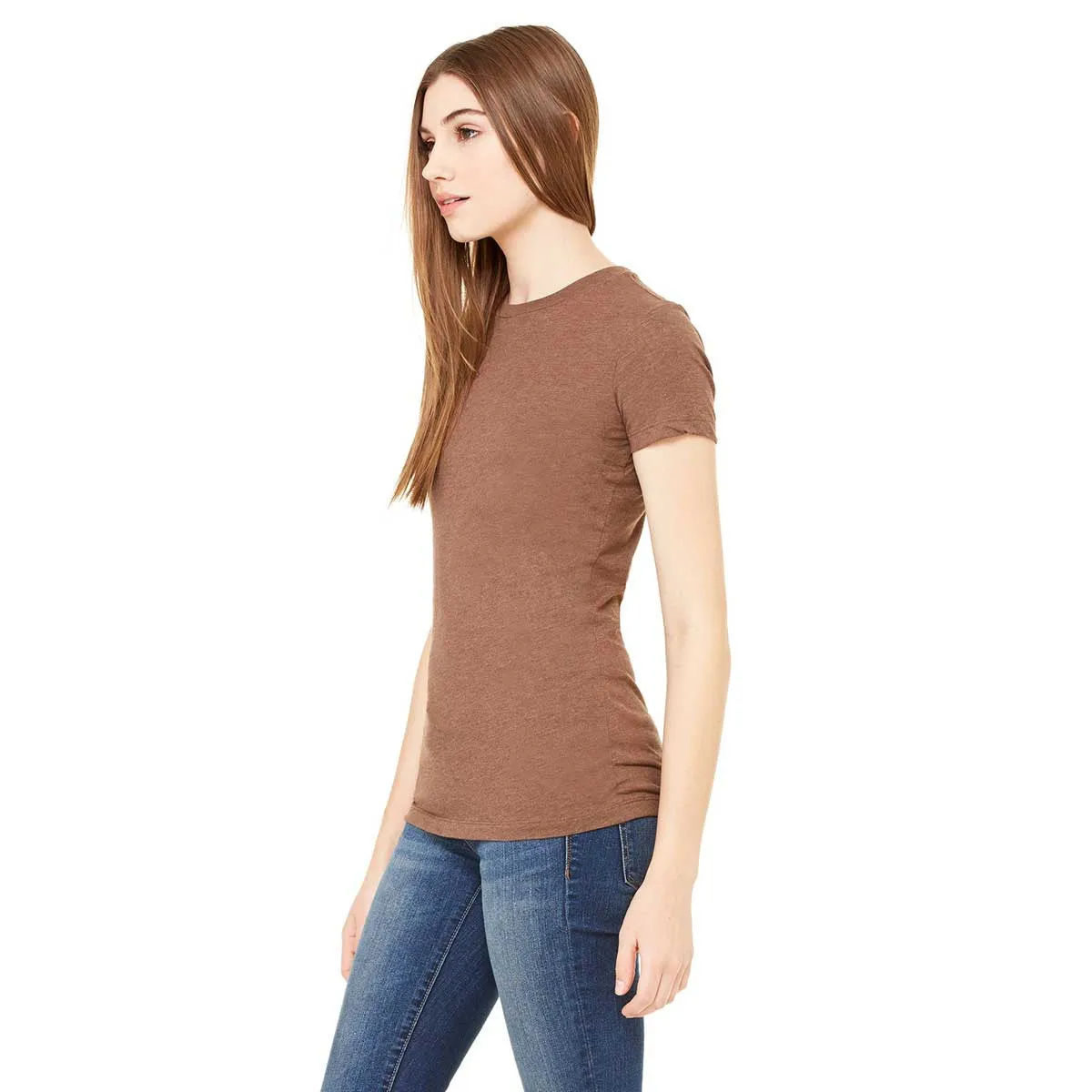 Bella   Canvas Women's Heather Brown Jersey Short-Sleeve T-Shirt
