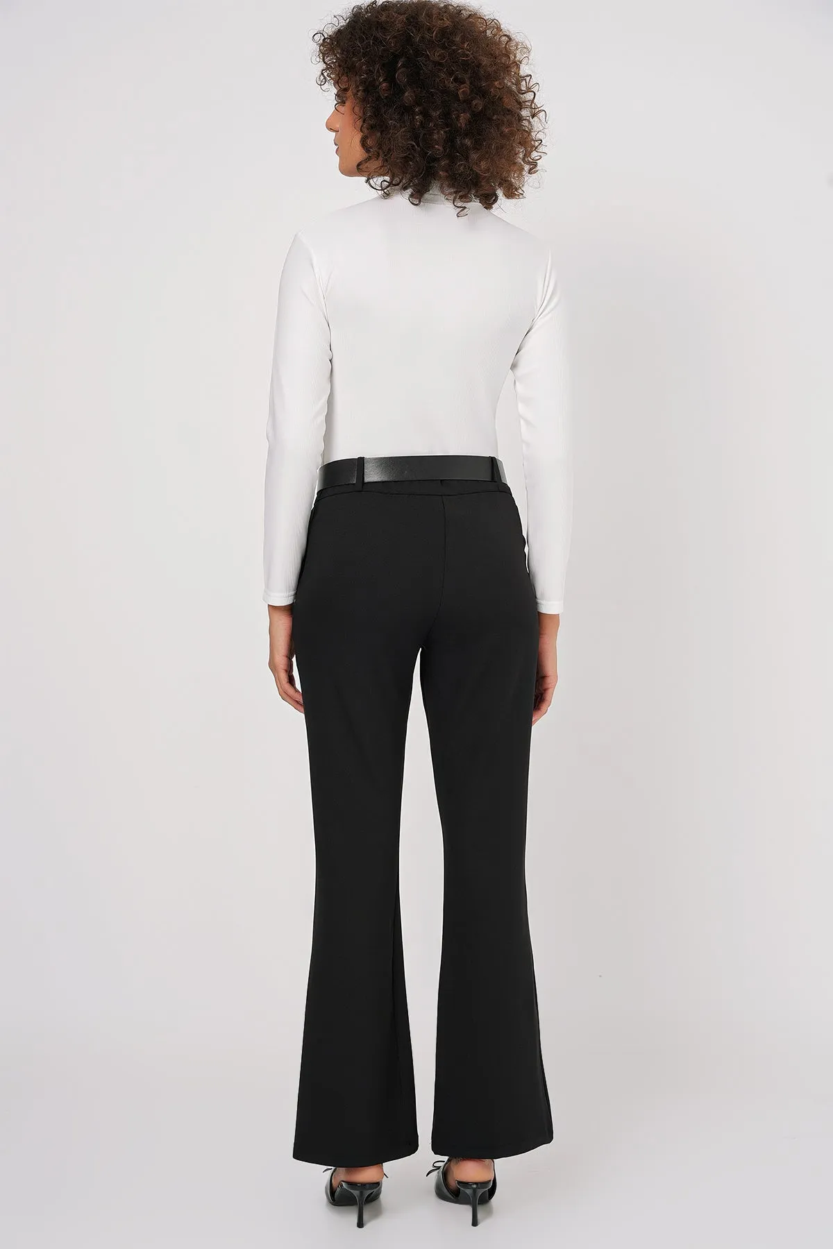 BGD Women Belted Spanish Flare Pants - Black - Roncaglia