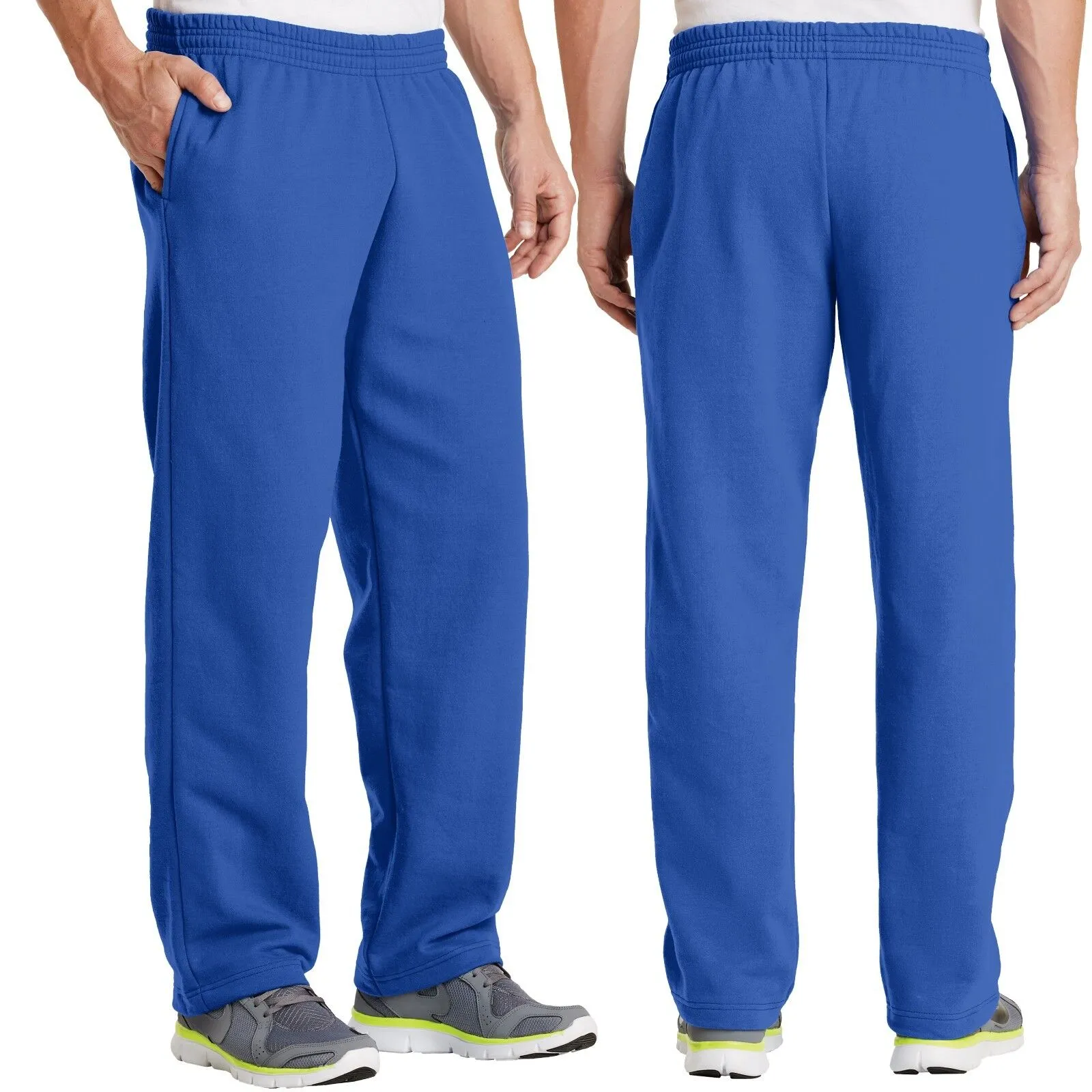 BIG MENS Open Bottom Sweatpants with POCKETS Comfortable Sizes 2XL 3XL 4XL NEW
