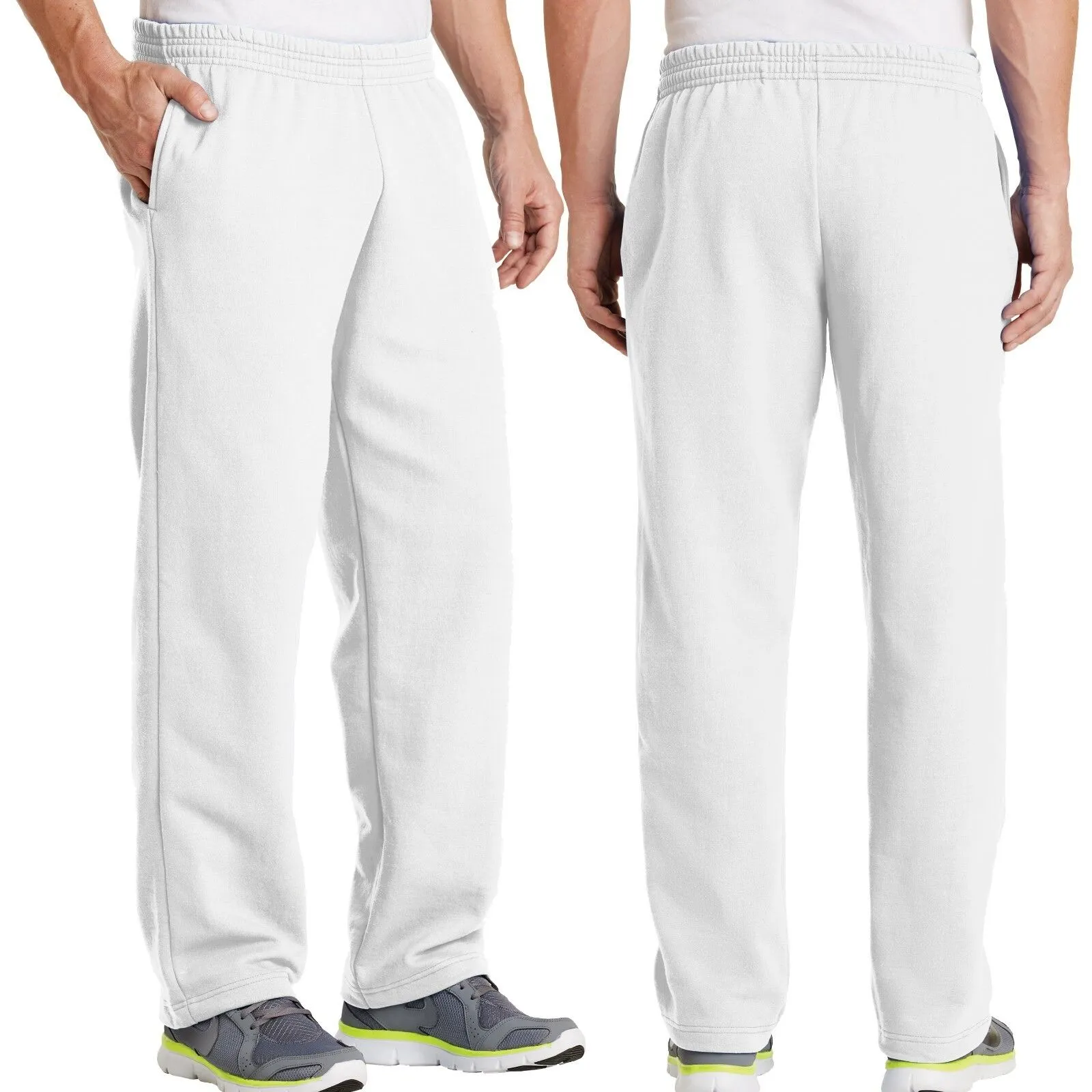 BIG MENS Open Bottom Sweatpants with POCKETS Comfortable Sizes 2XL 3XL 4XL NEW