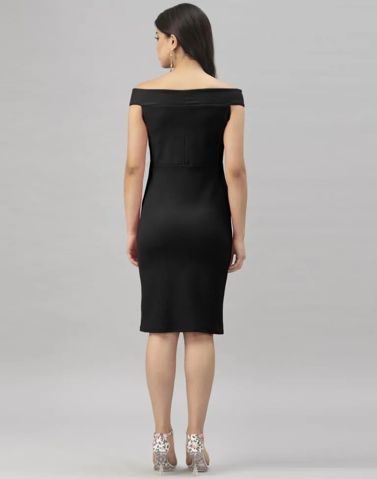 Black Off shoulder Bodycon Dress