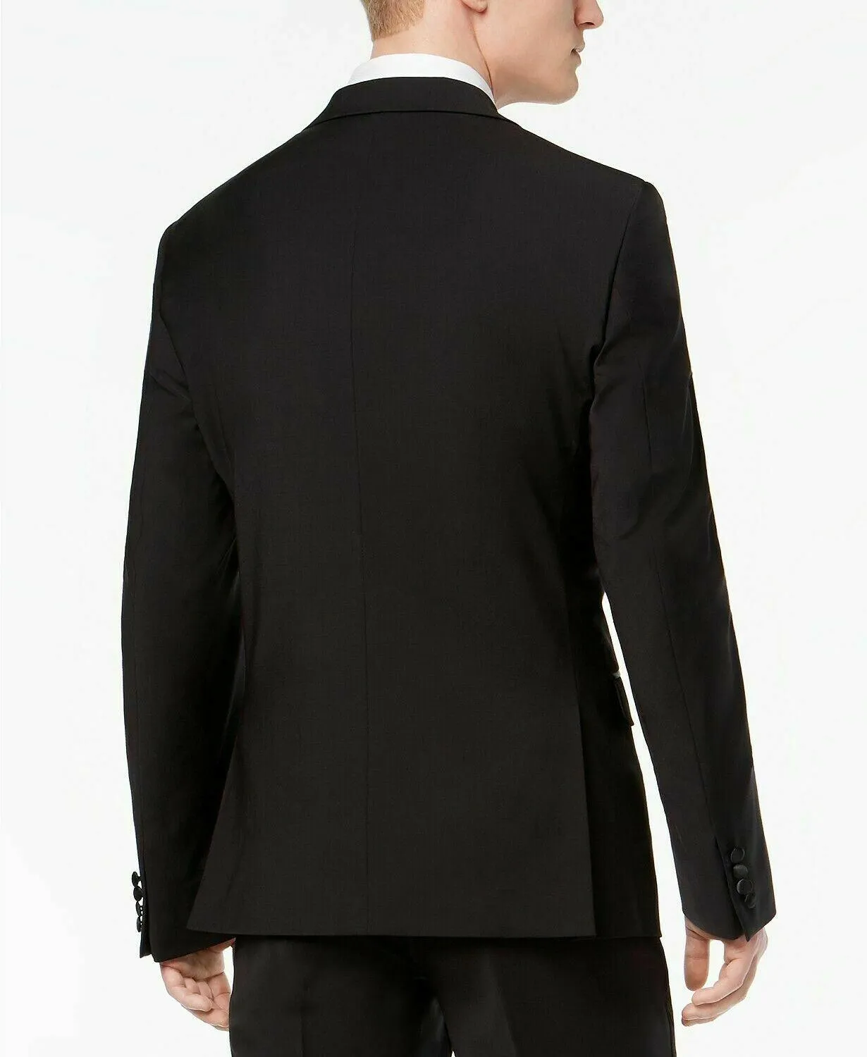 Calvin Klein Mens Slim fit Sport Coat Blazer 40 S Black Stretch