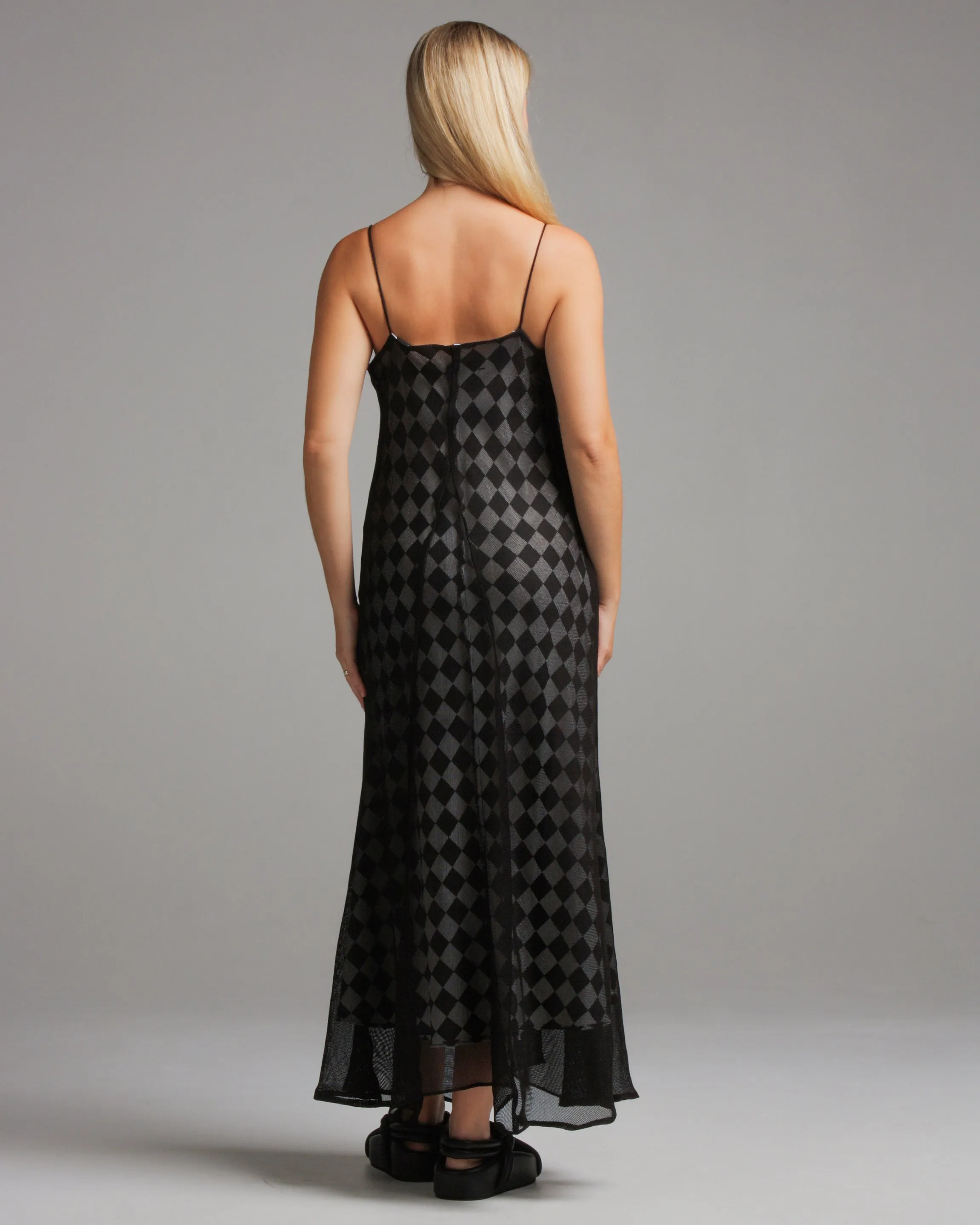 Checkerboard Bias Slip Dress