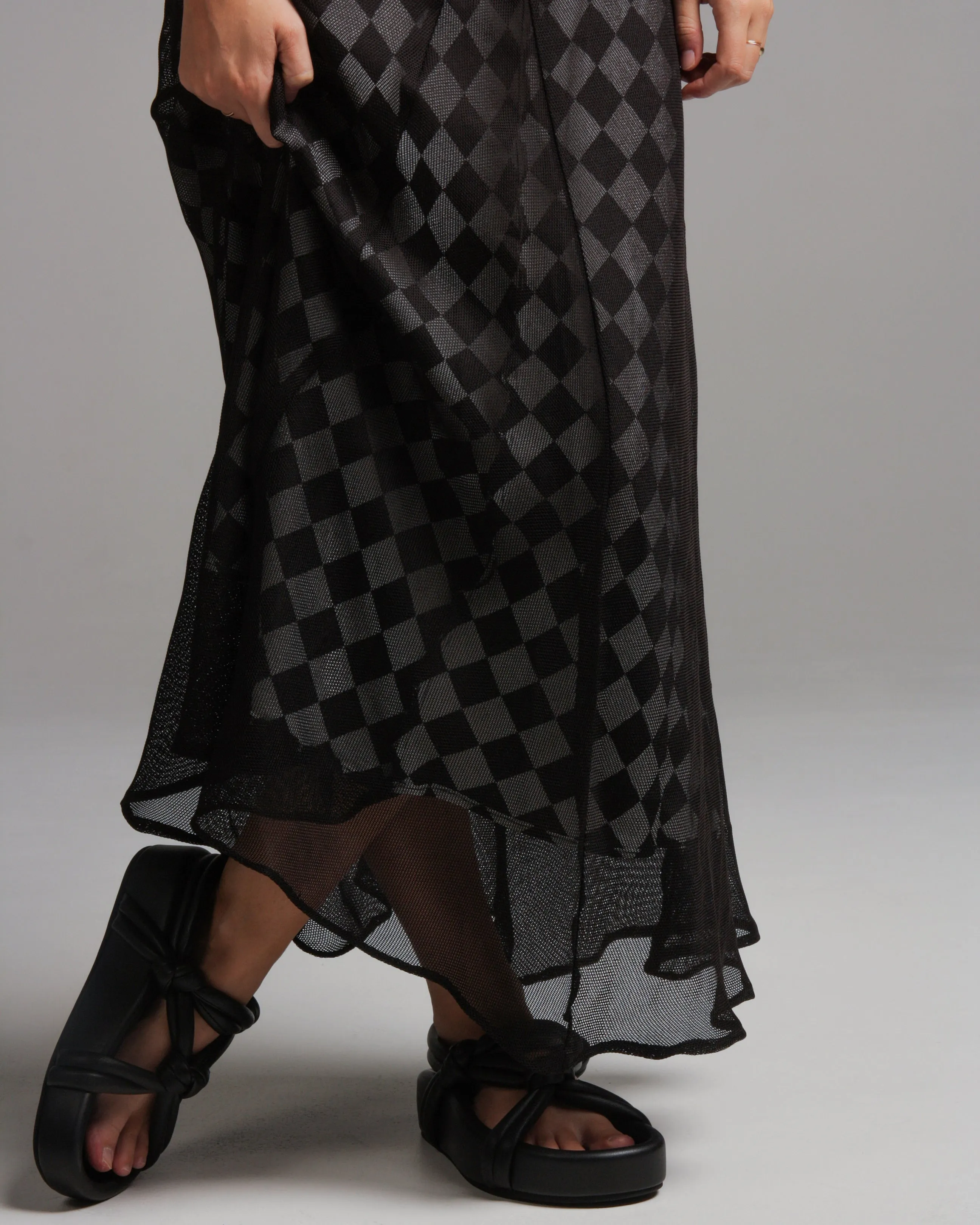 Checkerboard Bias Slip Dress