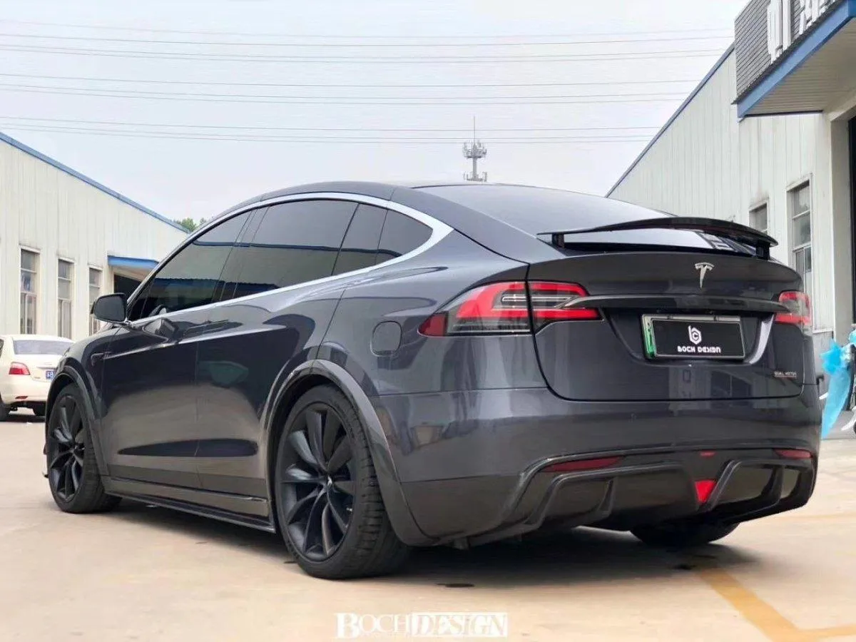 CMST Carbon Fiber Dry Rear Trunk Chrome Delete For Tesla Model X 2016-2021