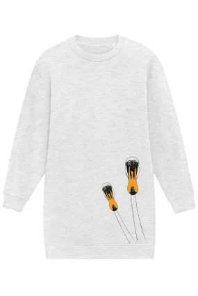 Curious swan sweatshirt dress