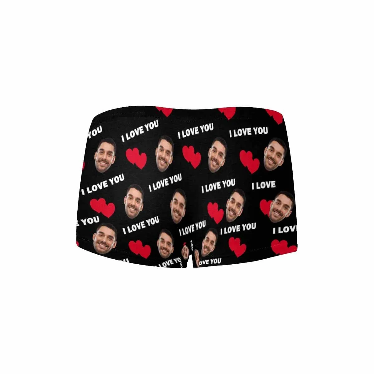 Custom Face Underwear Personalized Love You Panty Women's Boyshort Panties Gift for Her