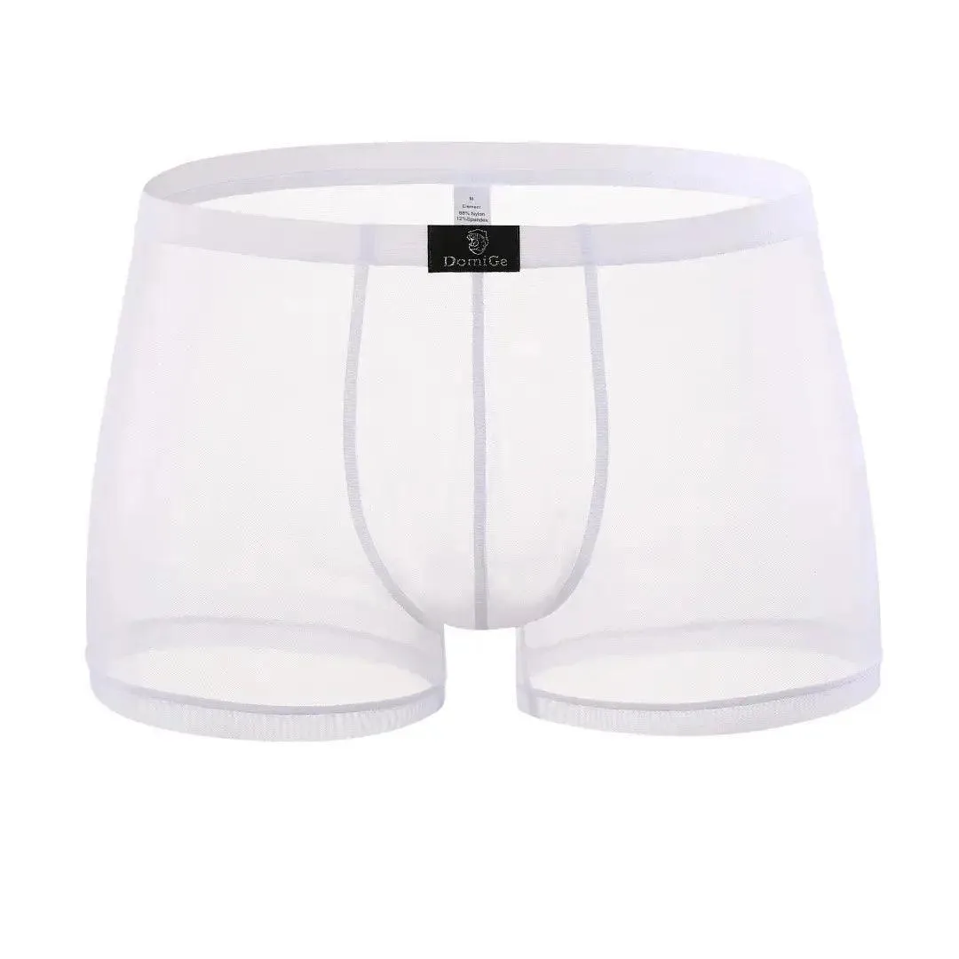 DomiGe Men's Sheer Mesh Boxer Shorts - Breathable & Sexy Male Underwear