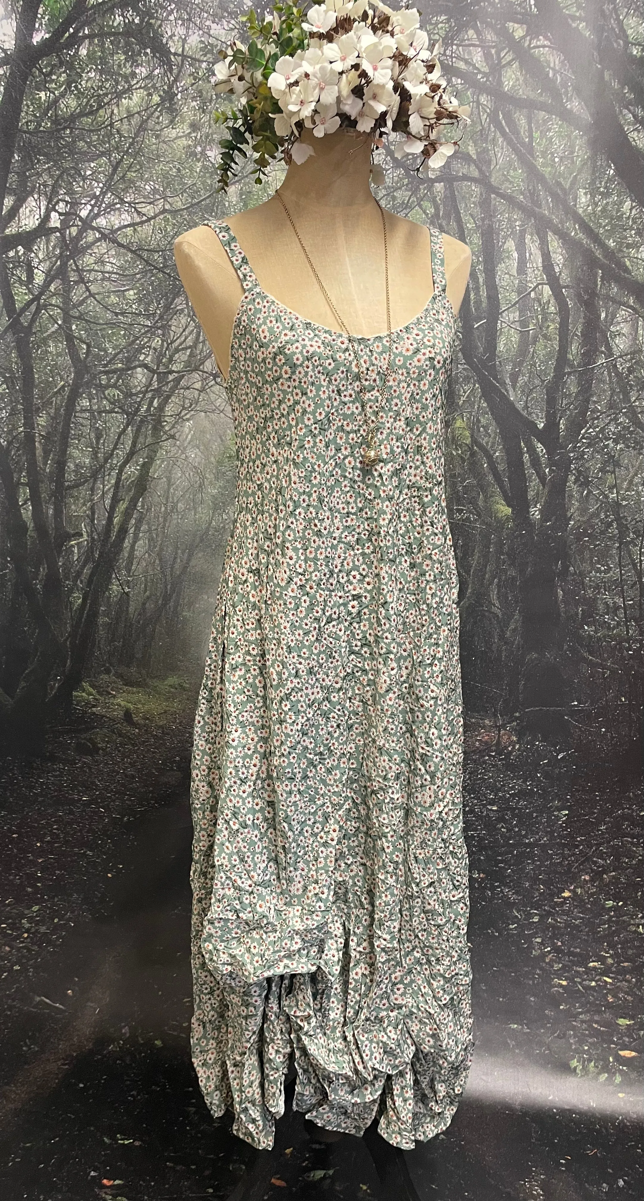 Duck egg Daisy slip dress