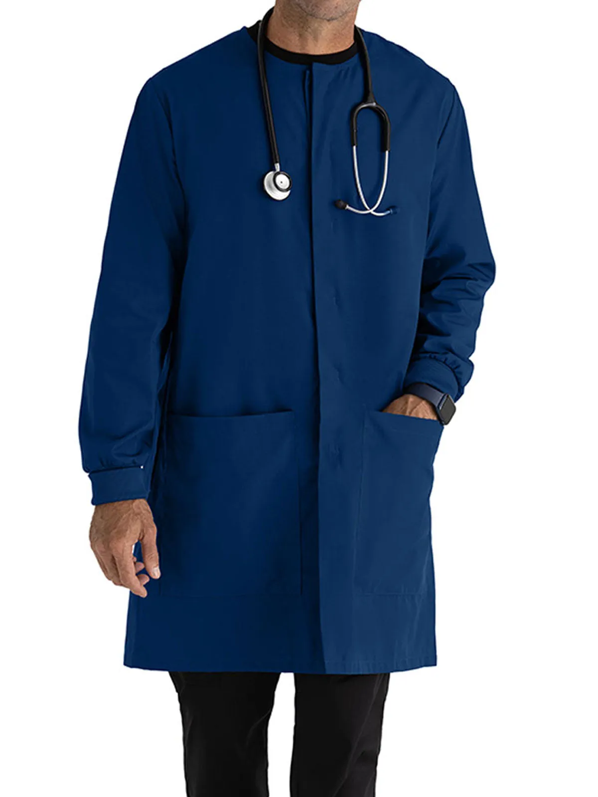 Essentials - Unisex Dental Round Neck 39" Dental white lab coat
