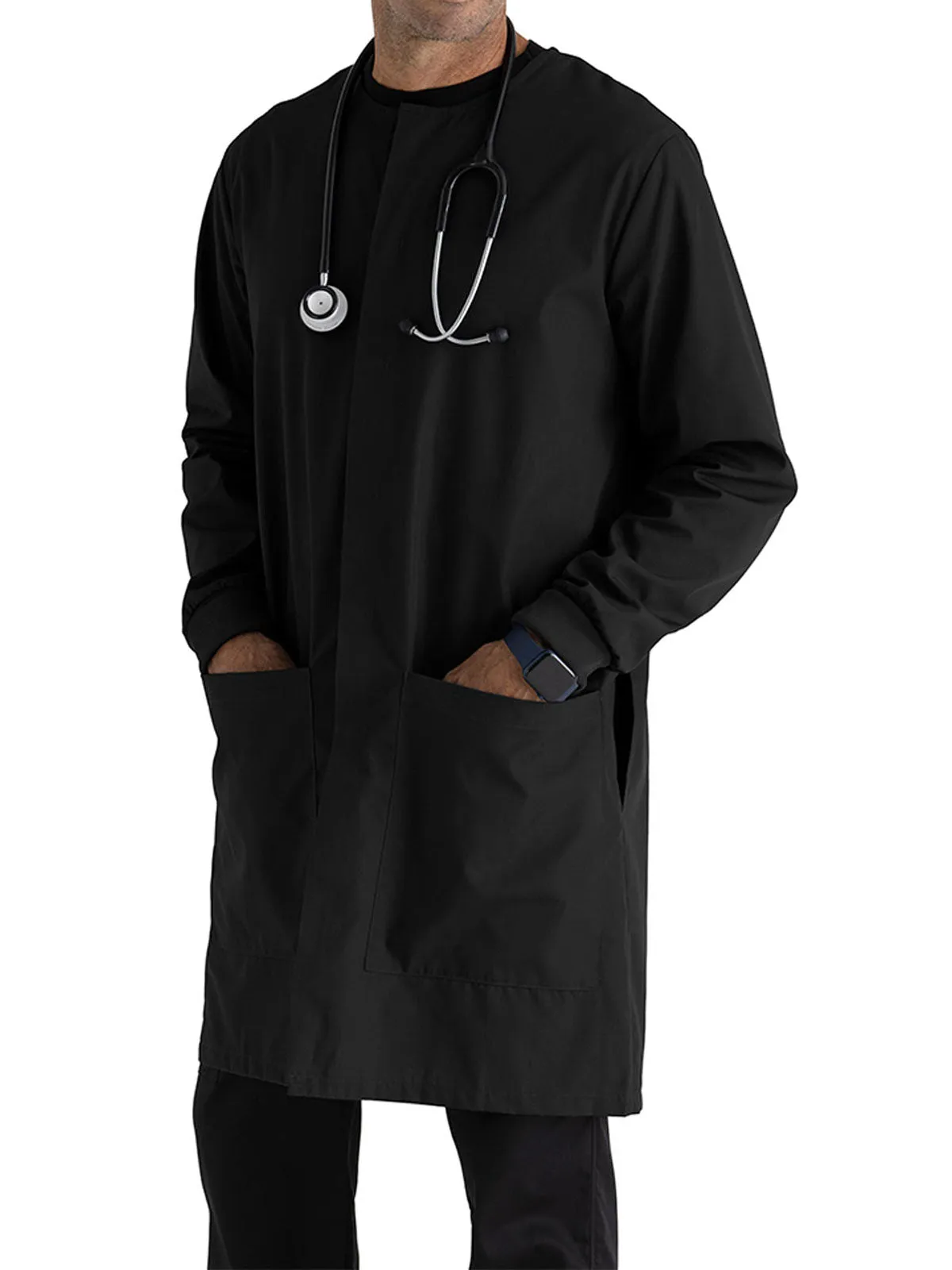 Essentials - Unisex Dental Round Neck 39" Dental white lab coat