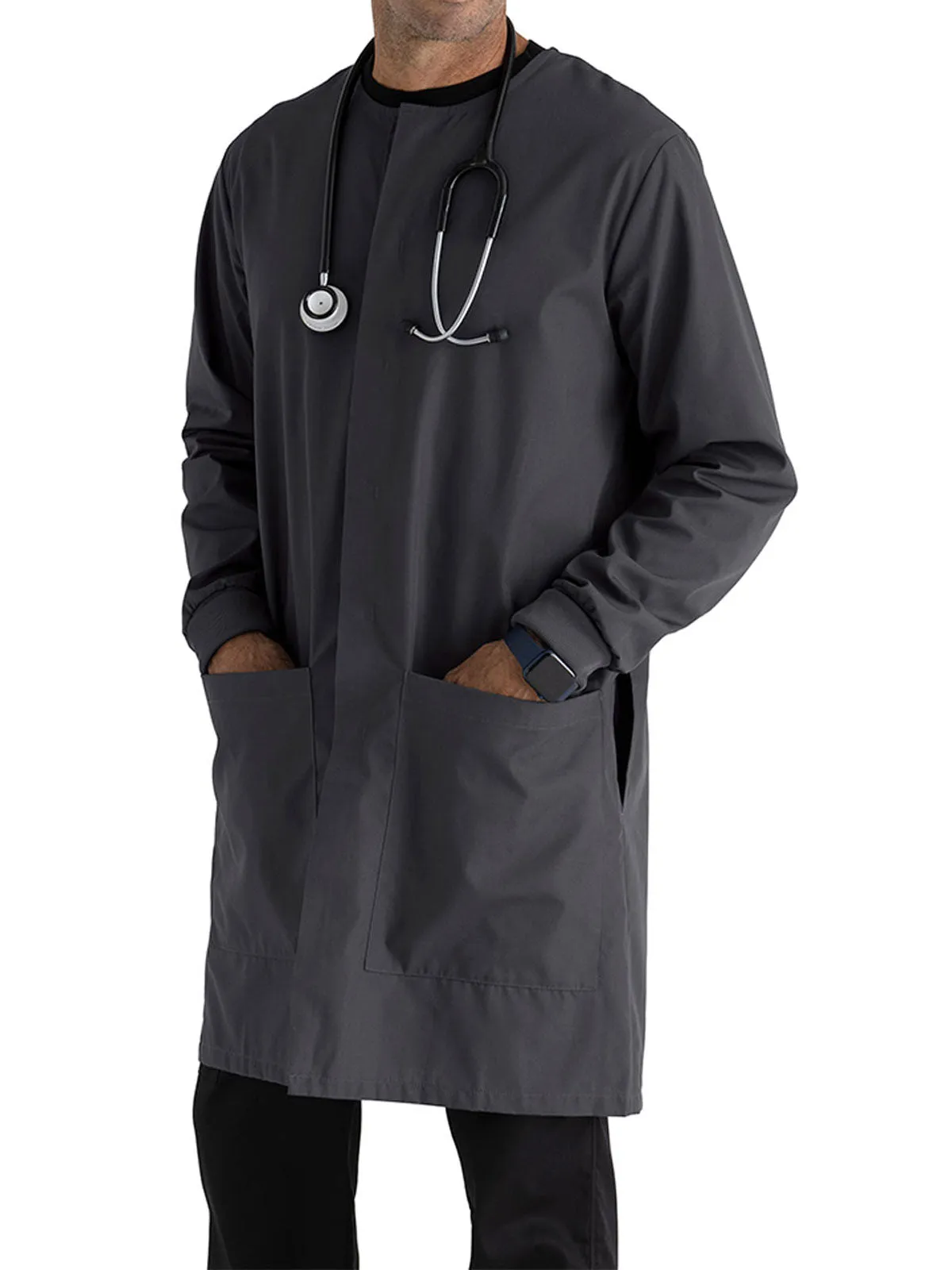 Essentials - Unisex Dental Round Neck 39" Dental white lab coat