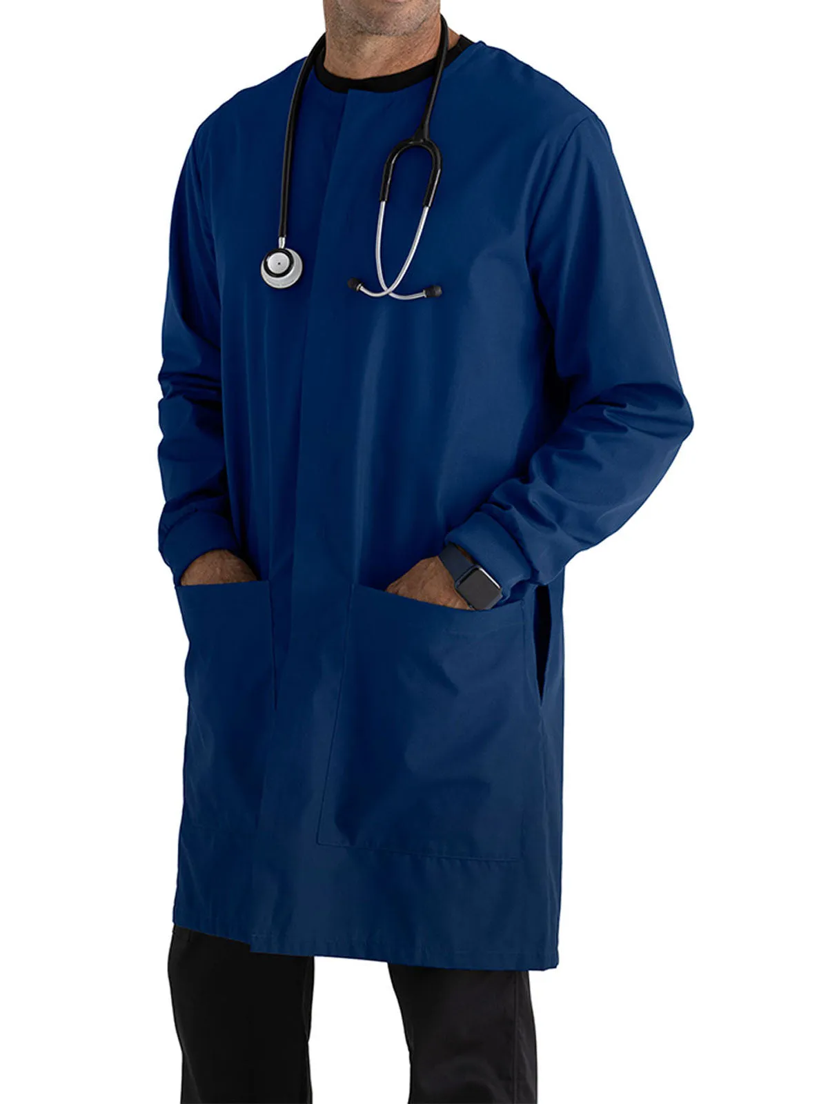 Essentials - Unisex Dental Round Neck 39" Dental white lab coat