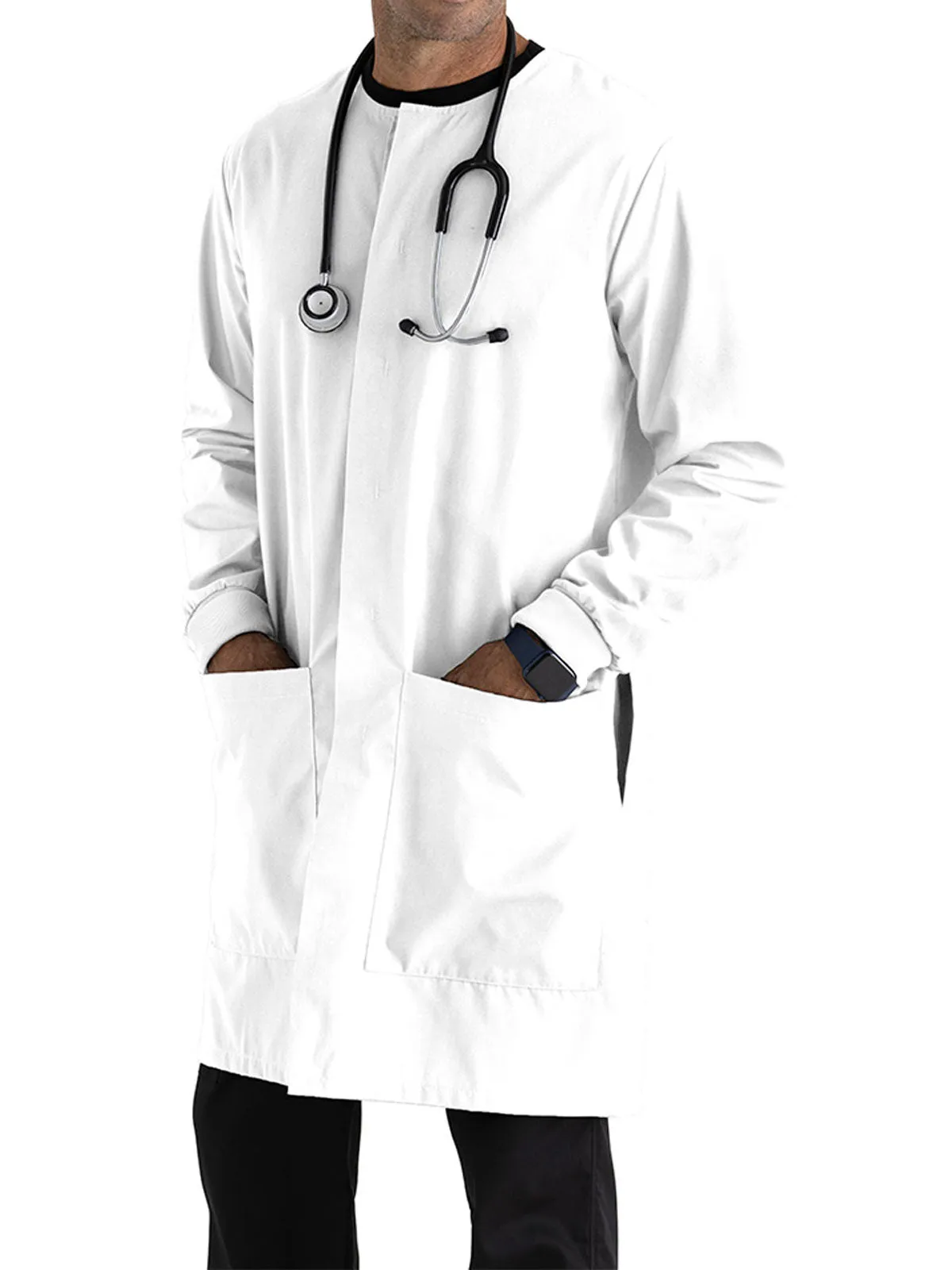 Essentials - Unisex Dental Round Neck 39" Dental white lab coat
