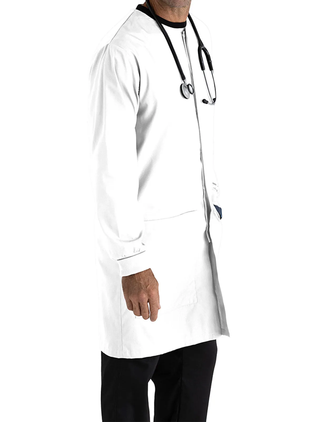 Essentials - Unisex Dental Round Neck 39" Dental white lab coat