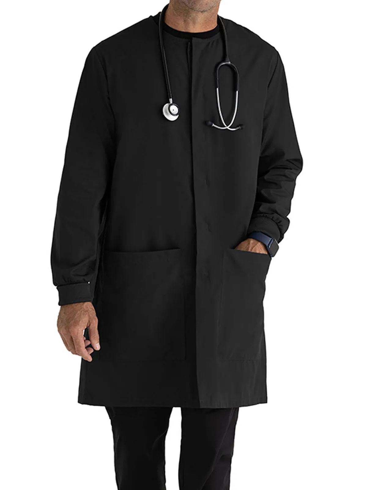 Essentials - Unisex Dental Round Neck 39" Dental white lab coat