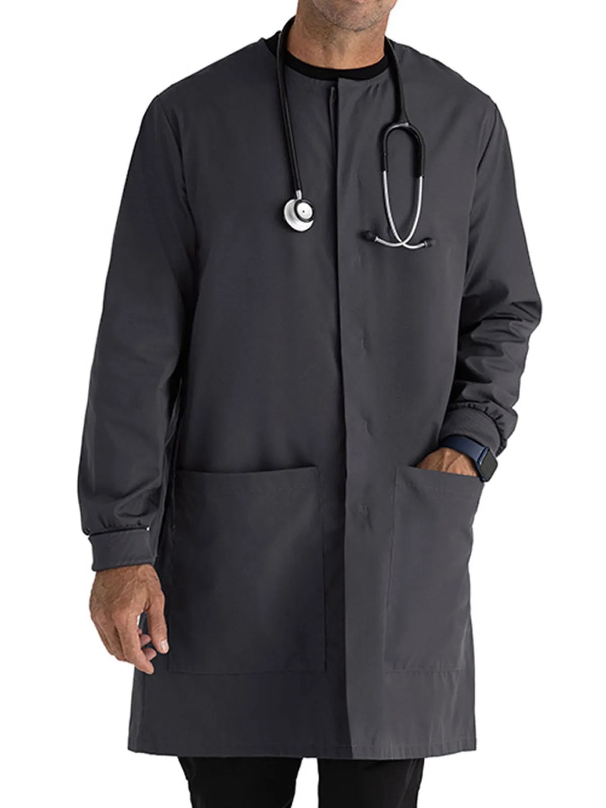Essentials - Unisex Dental Round Neck 39" Dental white lab coat