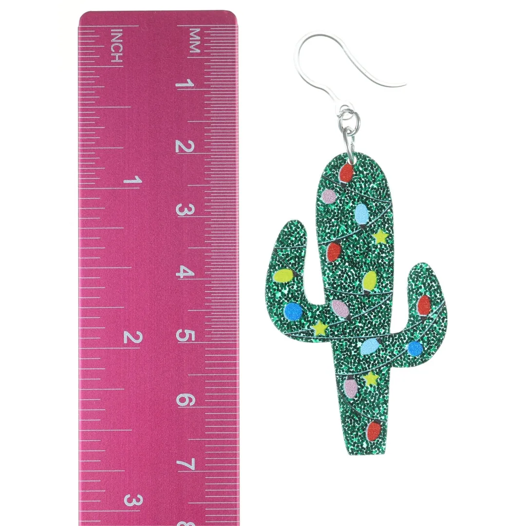 Exaggerated Christmas Cactus Dangles Hypoallergenic Earrings for Sensitive Ears Made with Plastic Posts