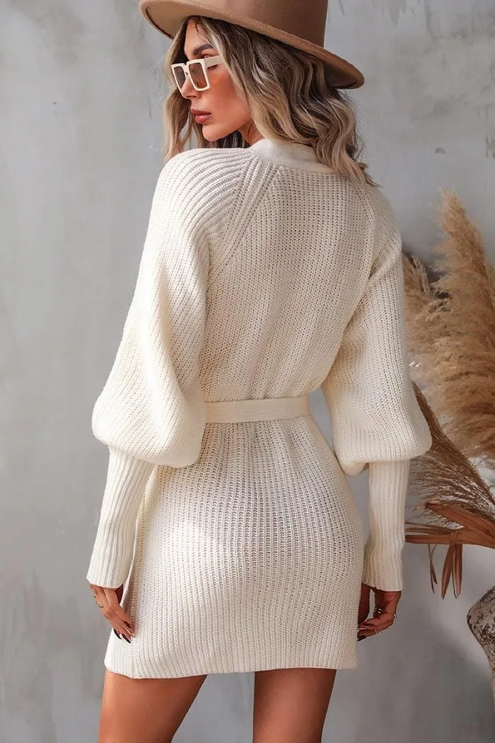 FITTED SLEEVE KNIT CARDIGAN SWEATER