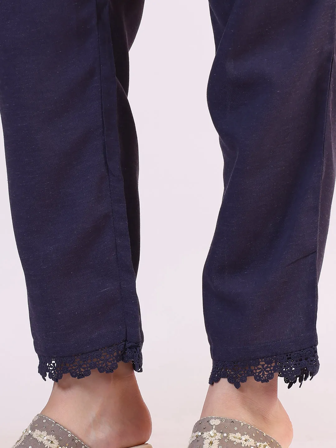 Floral Printed Flared Sheer Kota Kurta & Straight Pant with Dupatta Set