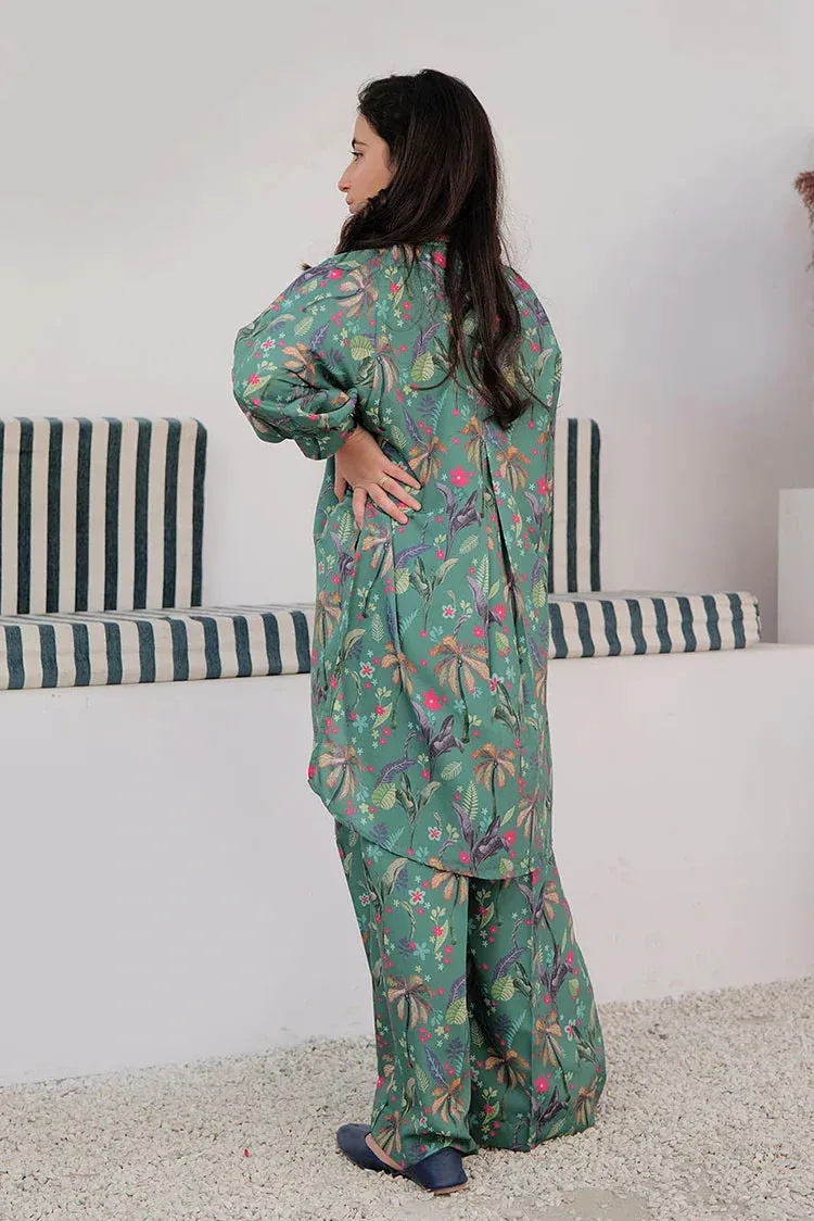 GAC-02929 | Green & Multicolor | Casual 2 Piece Suit | Polyester Lawn Printed