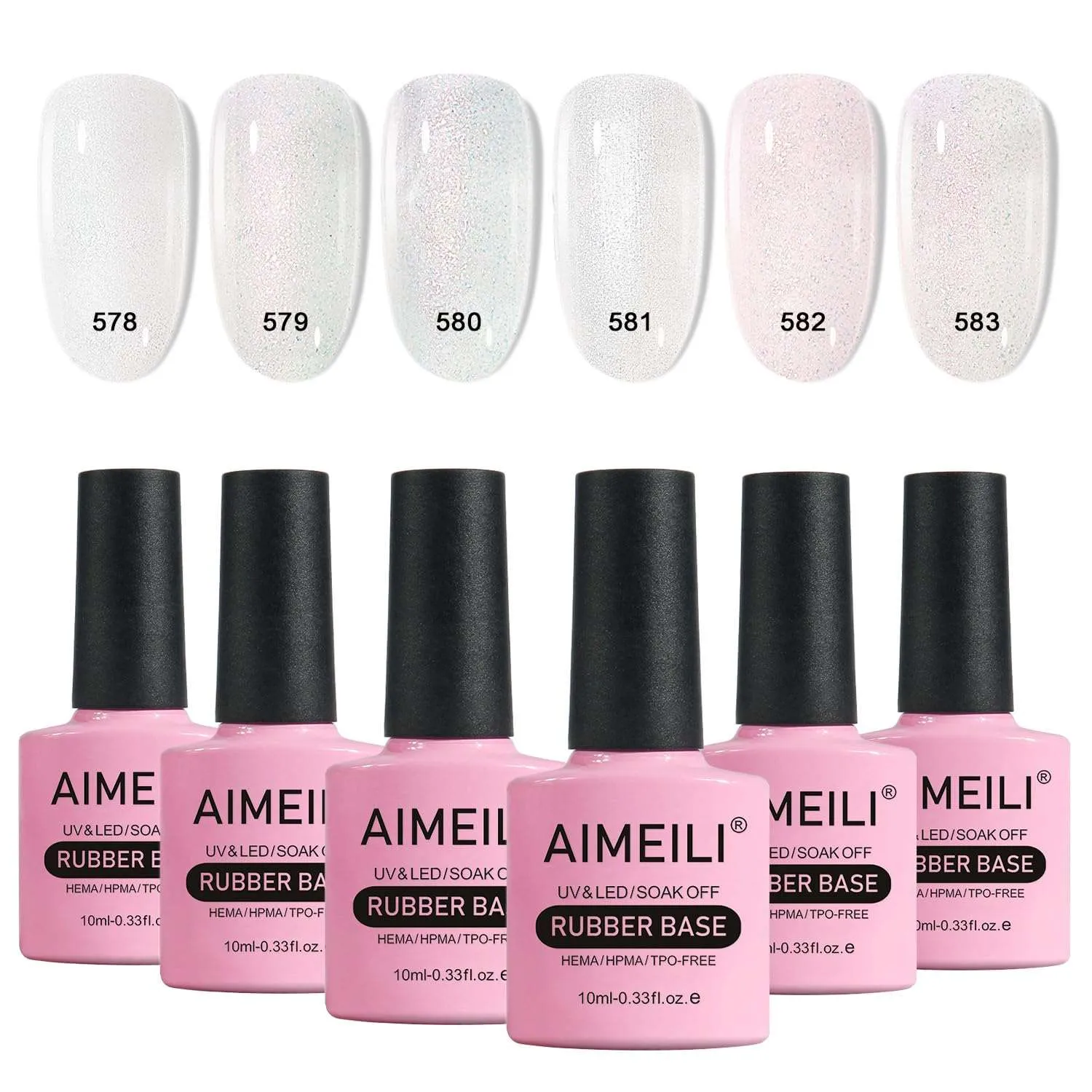 Glitter Rubber Base Gel- Set6