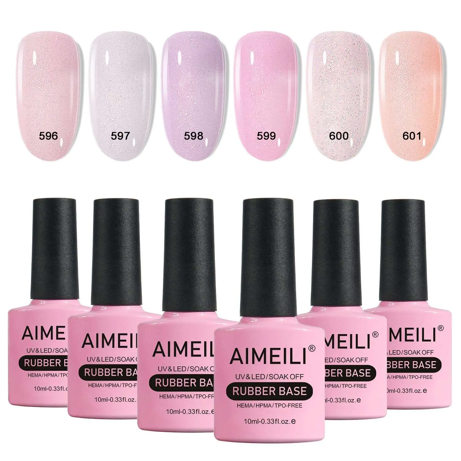 Glitter Rubber Base Gel- Set6