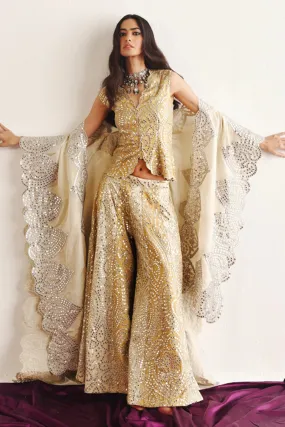 Gold Ivory Tissue & Organza Cape