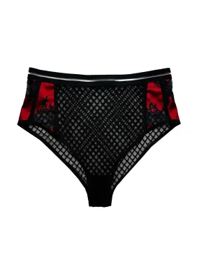 Gossip Girl Rochelle High Rise Red & Black Lace Underwear