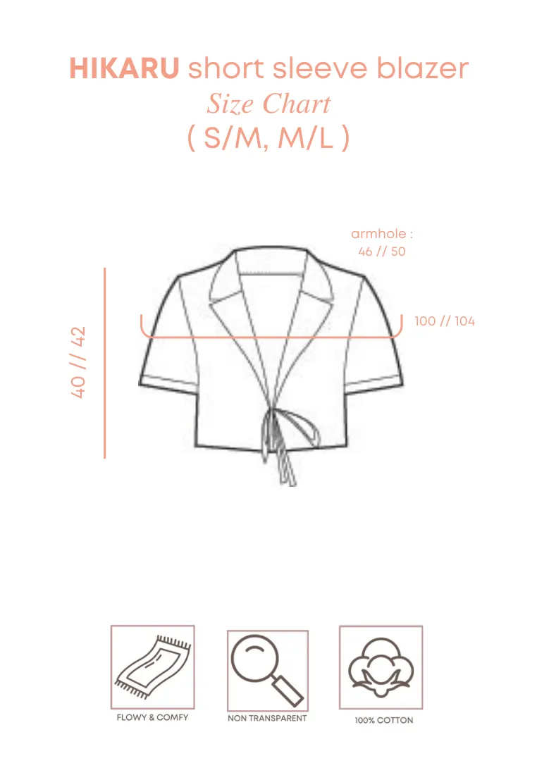 HIKARU Ribbon Short Sleeve Blazer - Dusty Pink