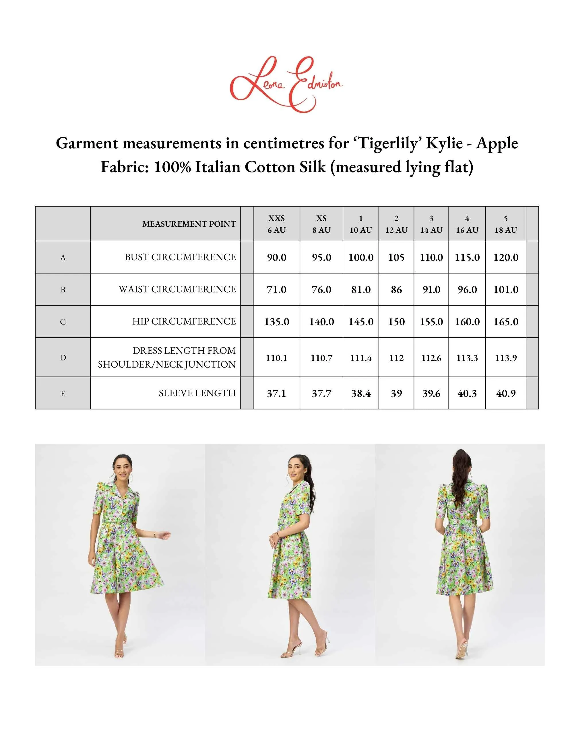 Kylie 'Apple Tigerlily' Limited Edition Cotton Silk Shirtdress