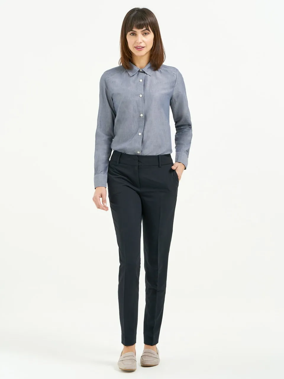 Ladies' Boyfriend Blouse - Blue Chambray