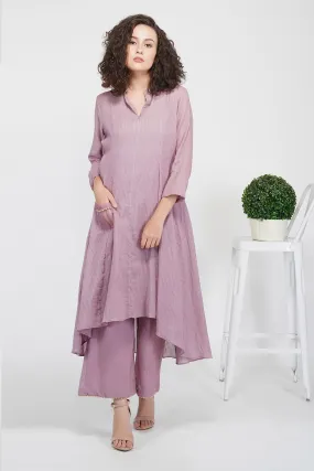 Mauve Flared Kurta & Pants Set