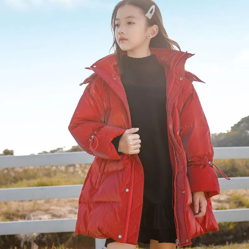 Medium And Large Children's Mid-length Sweater Thickened Kids' Dress