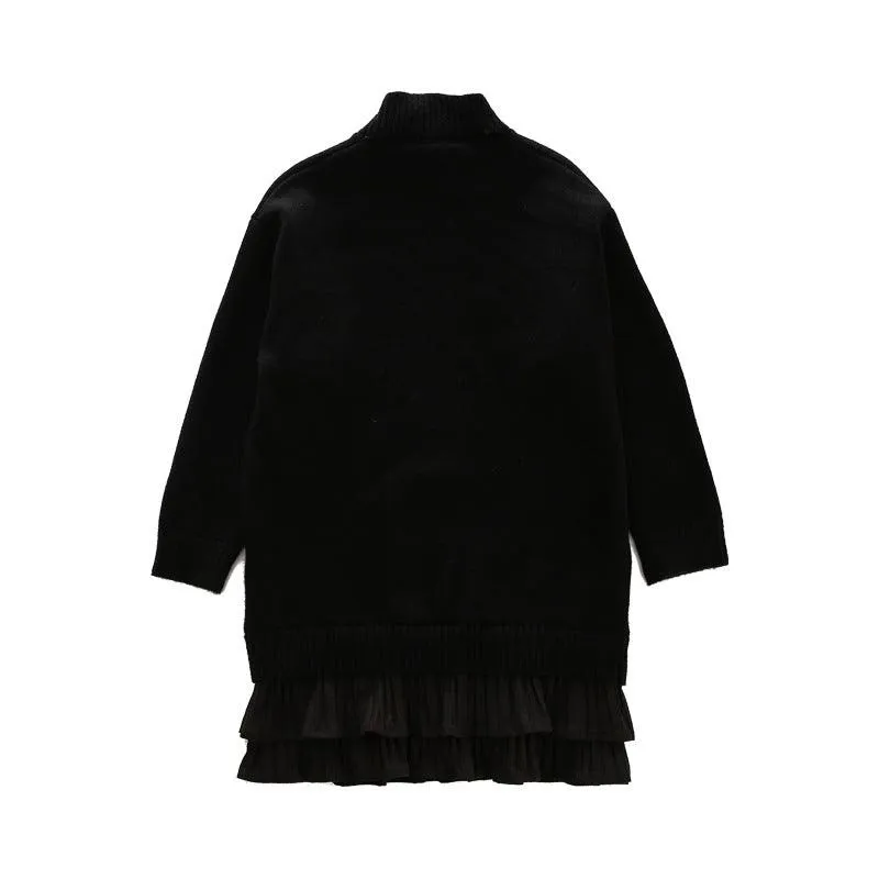 Medium And Large Children's Mid-length Sweater Thickened Kids' Dress