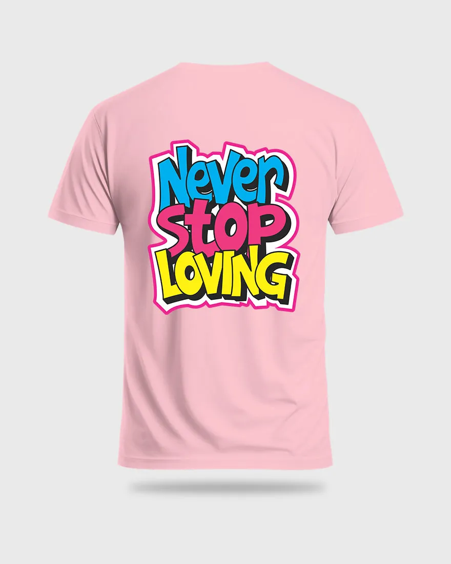 Mens Regular Tshirt Funky Never Stop Loving