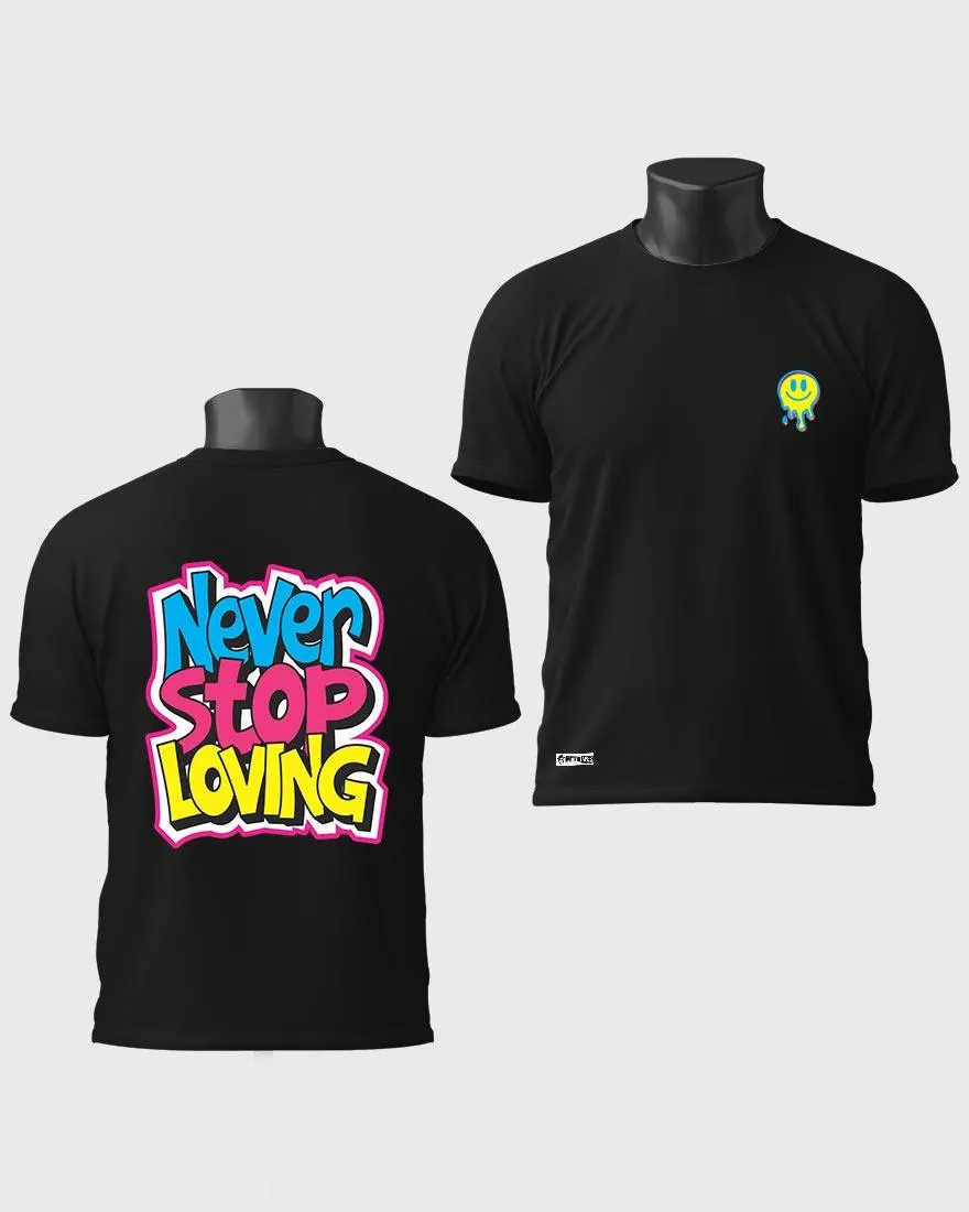 Mens Regular Tshirt Funky Never Stop Loving
