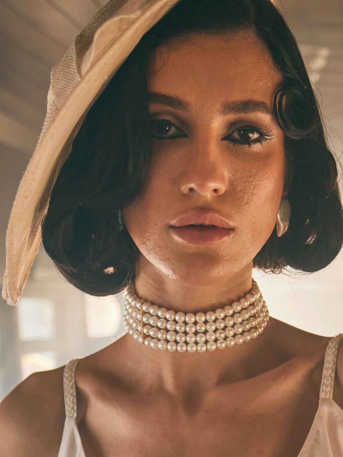 Multi layer Pearl Choker