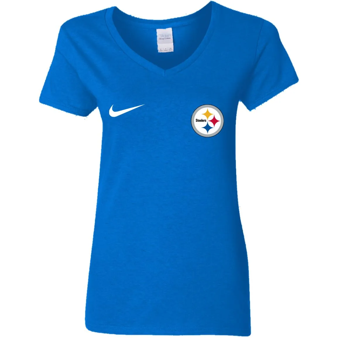 Nike Pittsburgh Steelers Logo Nfl Football Women V-Neck T-Shirt