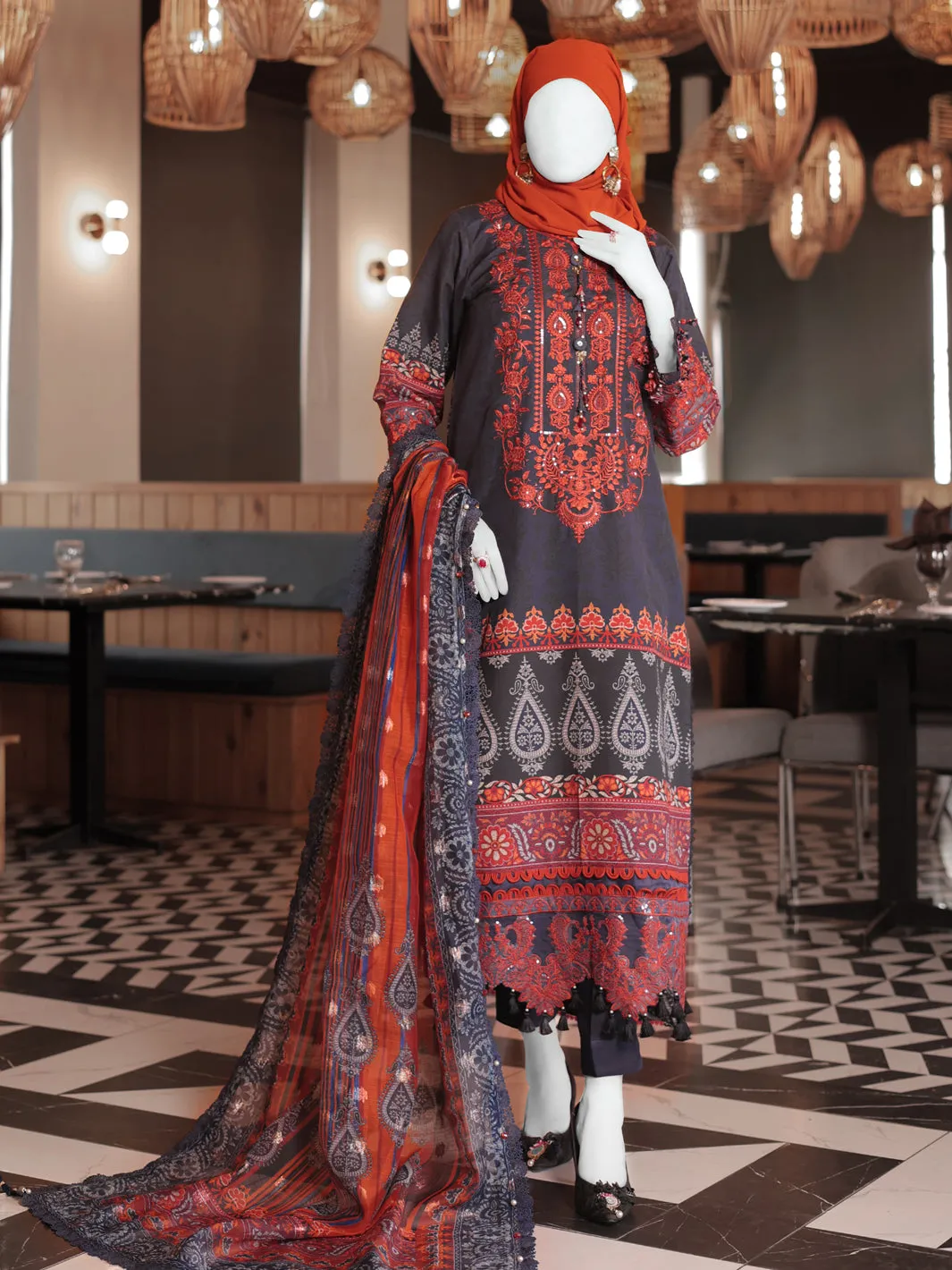 Panjnad by J. Essentials – Blue Embroidered | PJ-ESSU-24-0702